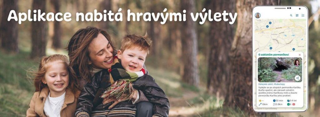 Najděte si výlet přesně na míru vaší rodině Rodina s dětmi na výletě v přírodě s aplikací Hravýlety